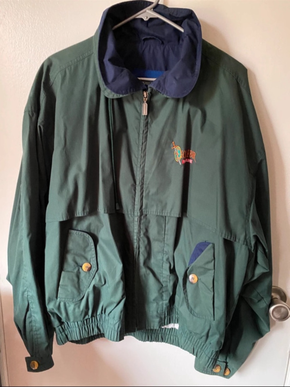 Holloway Forest Green Windbreaker with Navy Trim